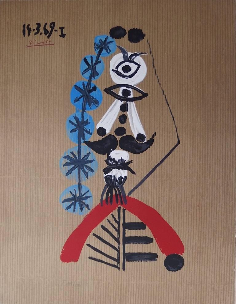 Pablo Picasso Portrait Print - Imaginary Portraits : The Groom - Lithograph - Plate signed - 250 copies