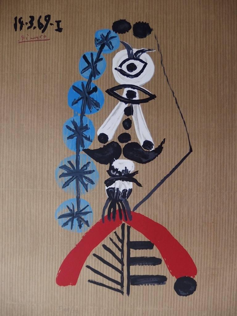 Imaginary Portraits : The Groom - Lithograph - Plate signed - 250 copies - Brown Portrait Print by Pablo Picasso
