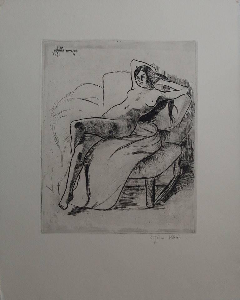 Christiane - Original handsigned etching - 1932 (75 proofs) - Realist Print by Suzanne Valadon