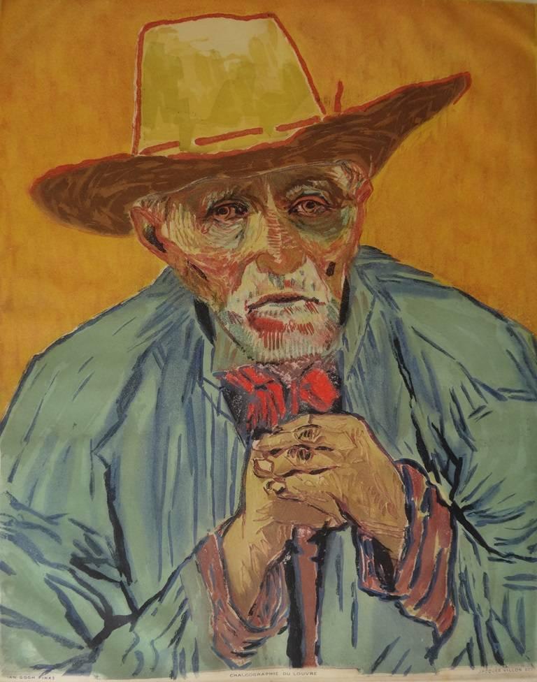 Vincent van Gogh Portrait Print - The Peasant - Etching engraved by Jacques VILLON - C. 1950