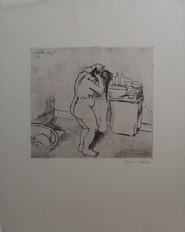 Suzanne Valadon Nude Print - Nude Catherine combing her hair - Original handsigned etching - 75 copies