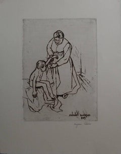 Grandmother and Child - Original handsigned eching - 75 copies