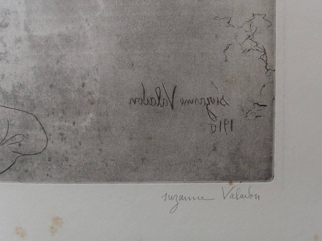 Kinder-Bad im Garten – Original handsignierte Radierung – 75-teilig – Print von Suzanne Valadon