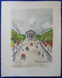 Paris : La Madeleine - Rue Royale - Original signed lithograph - 197 copies