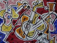 Spanish guitars - Original signed ceramic tile - 1954