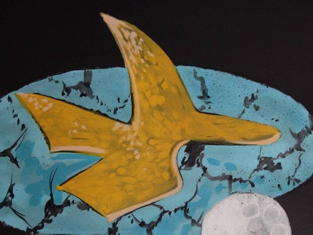 Uccello della Luna - litografia - 399 copie - Animal Print Nero di (after) Georges Braque