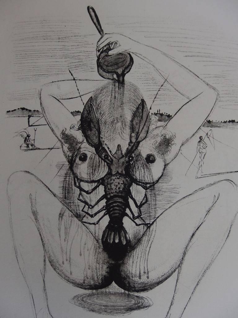 Salvador Dalí Nude Print - Casanova : Woman with a Lobster - Original plate signed etching - 1967