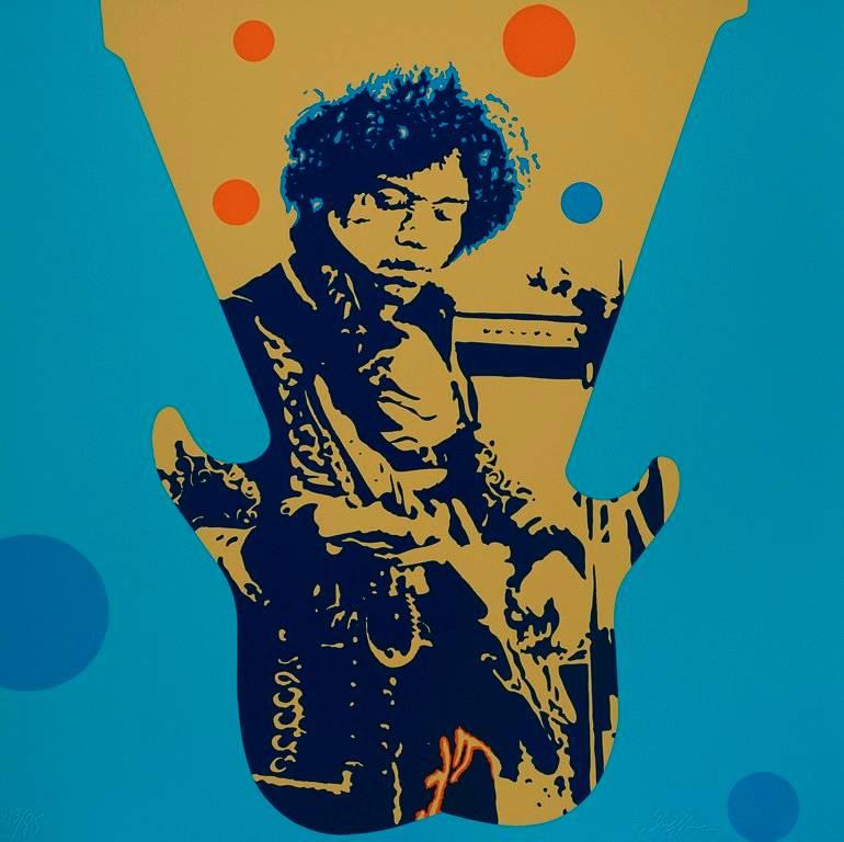Ivan Messac Portrait Print - Jimmy Hendrix - Original handsigned silkscreen - 85 copies