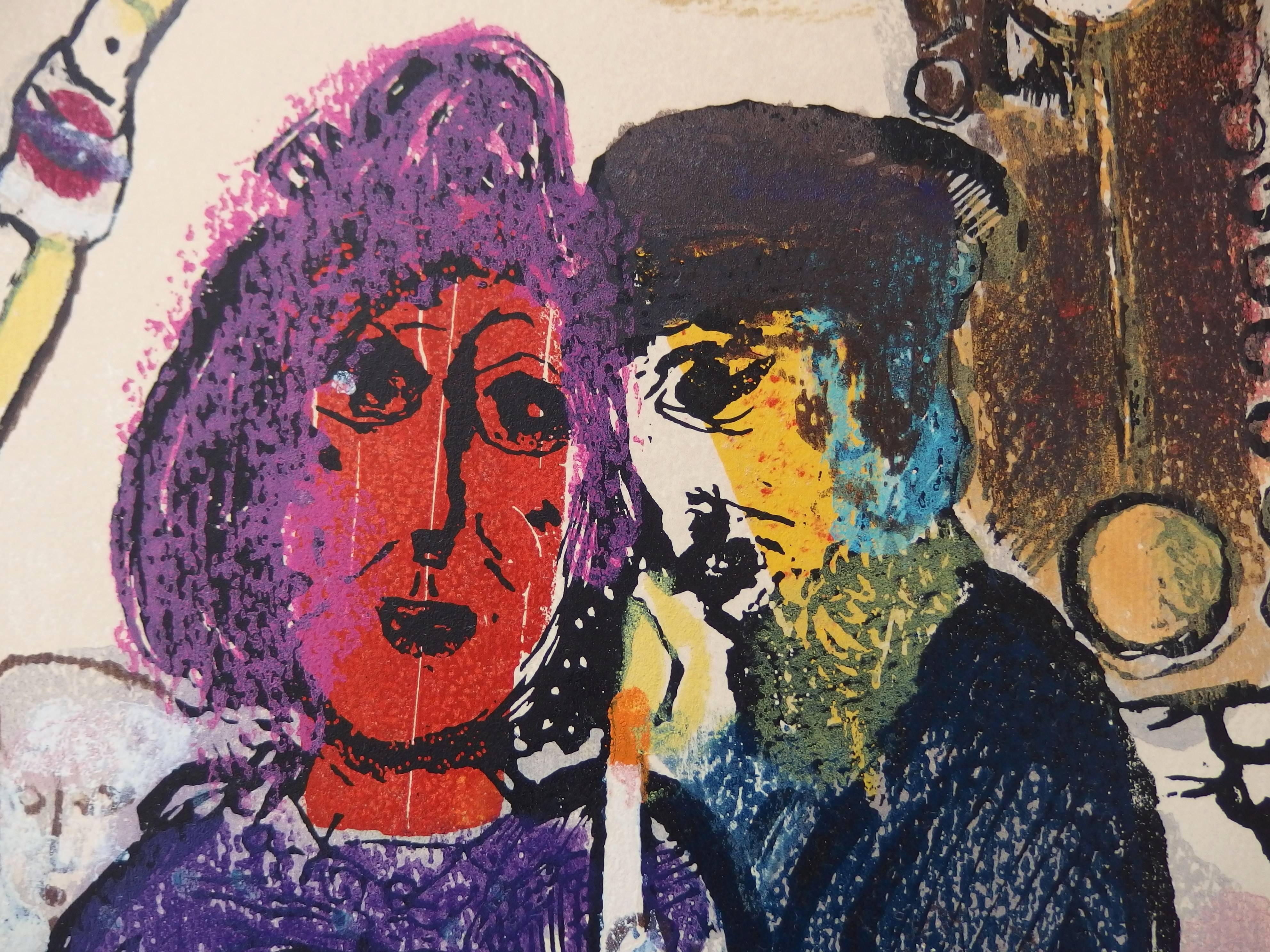 Des Chemins, Original woodcut, 1968 - Modern Print by Marc Chagall