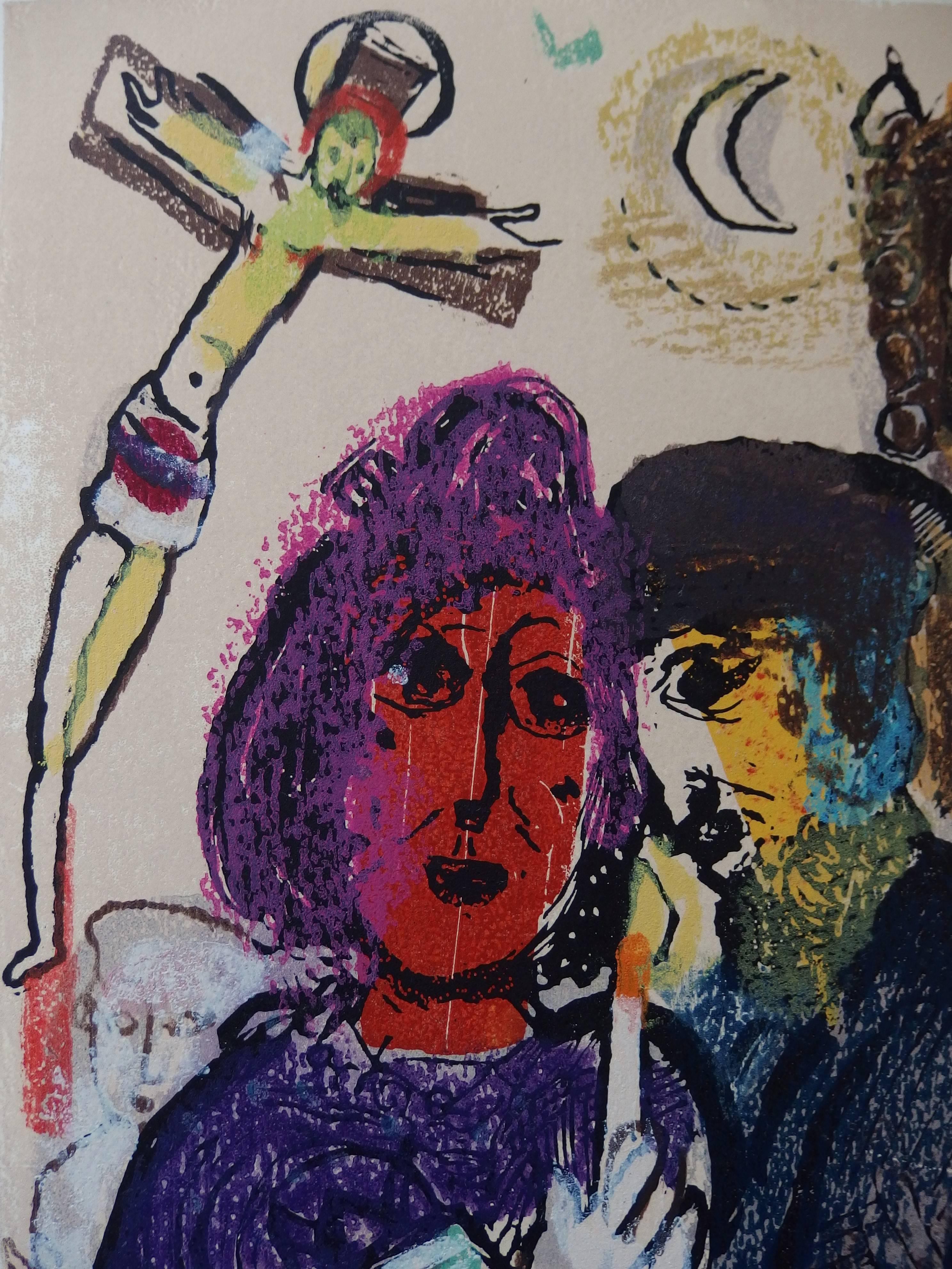 Des Chemins, Original-Holzschnitt, 1968 (Moderne), Print, von Marc Chagall