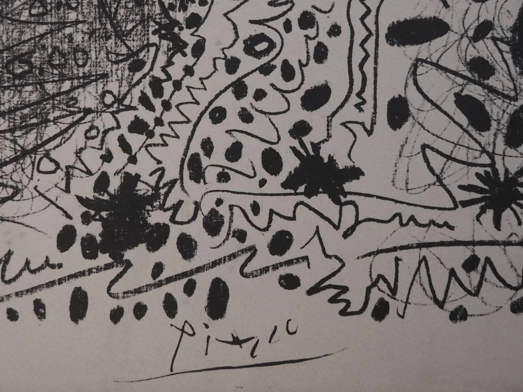Horsewoman and clown - Original lithograph - Signed - 1960 - Print by Pablo Picasso