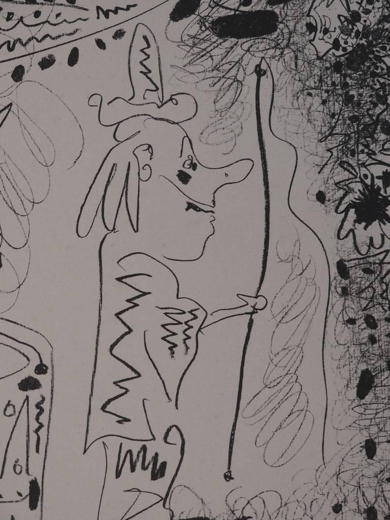 Horsewoman and clown - Original lithograph - Signed - 1960 1
