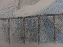 Selfportrait with a Baby Dog - Signed Stone Lithograph - 1928