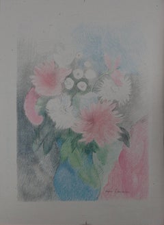 Spring Colorful Flowers - Signed Stone Lithograph - 1928