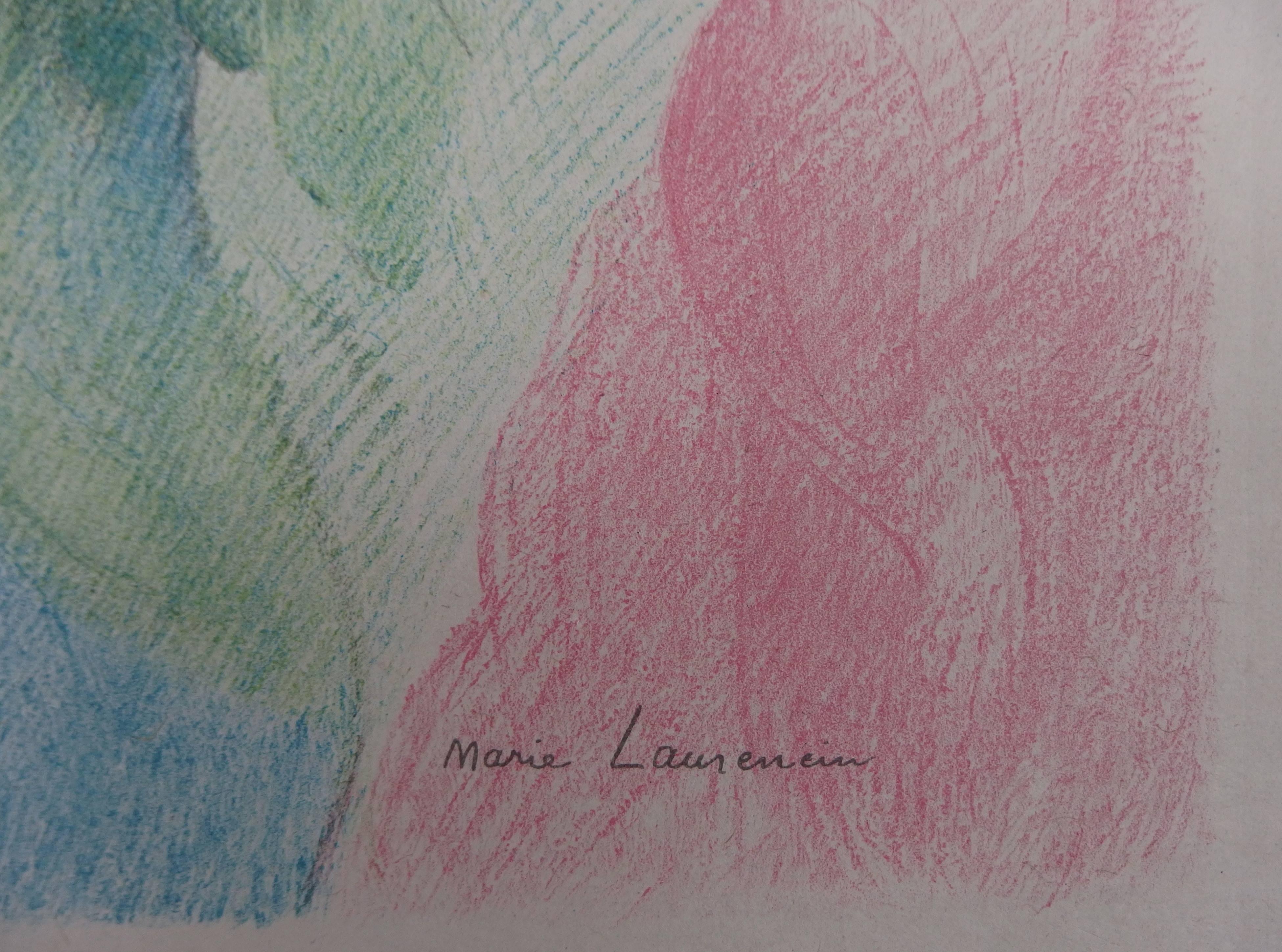 Spring Colorful Flowers - Signed Stone Lithograph - 1928 - Print by Marie Laurencin