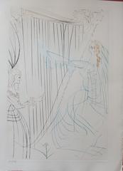 Reine Iseult et sa fille ("Queen Iseult and her daughter"), Etching, Handsigned