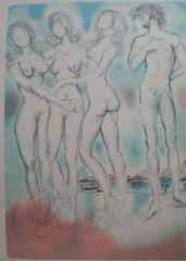 Le jugement de Paris ("The Judgment of Paris"), litograph, Handsigned