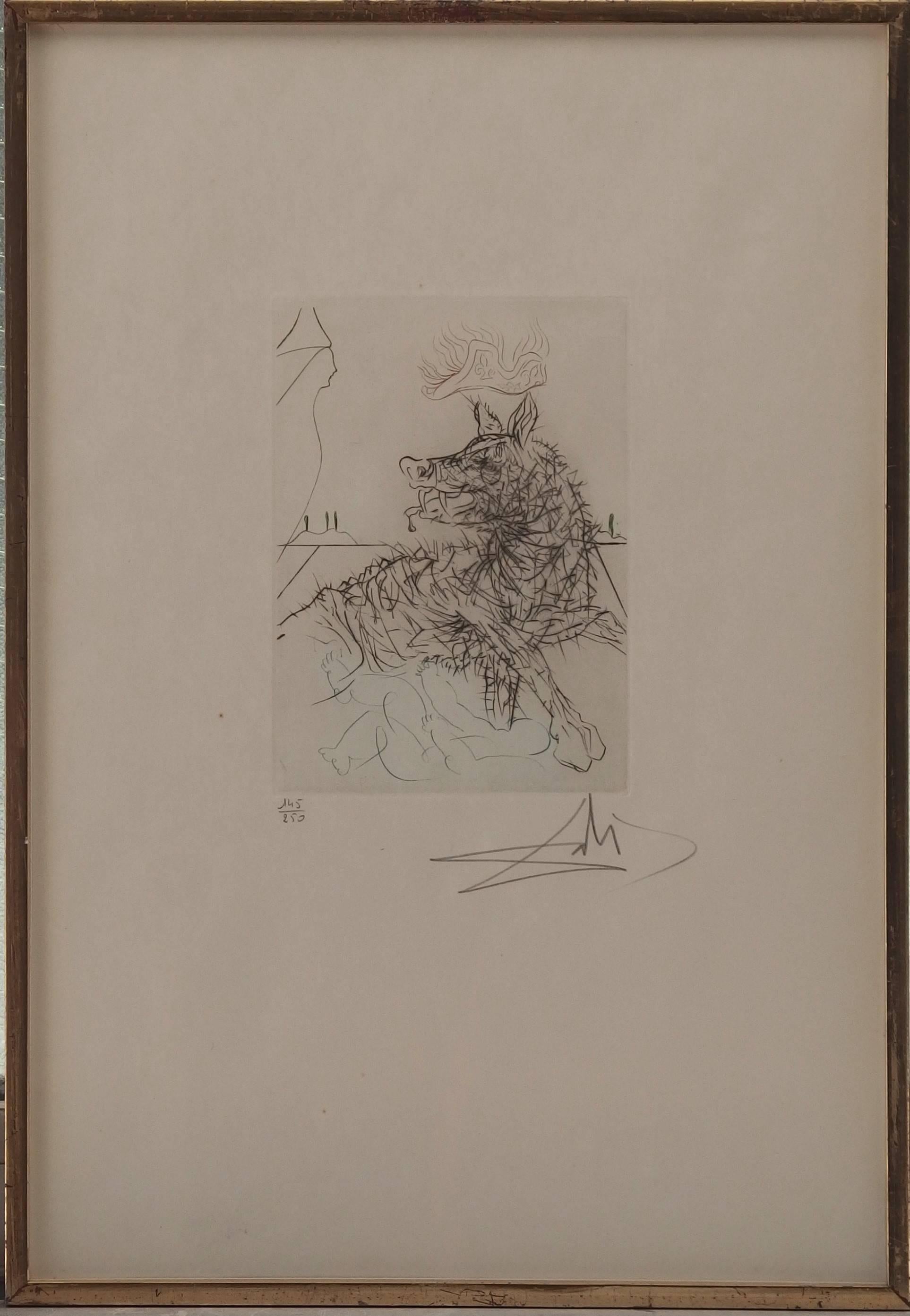 Salvador Dalí Figurative Print - Shakespeare : Richard III - Original handsigned etching - 250 copies