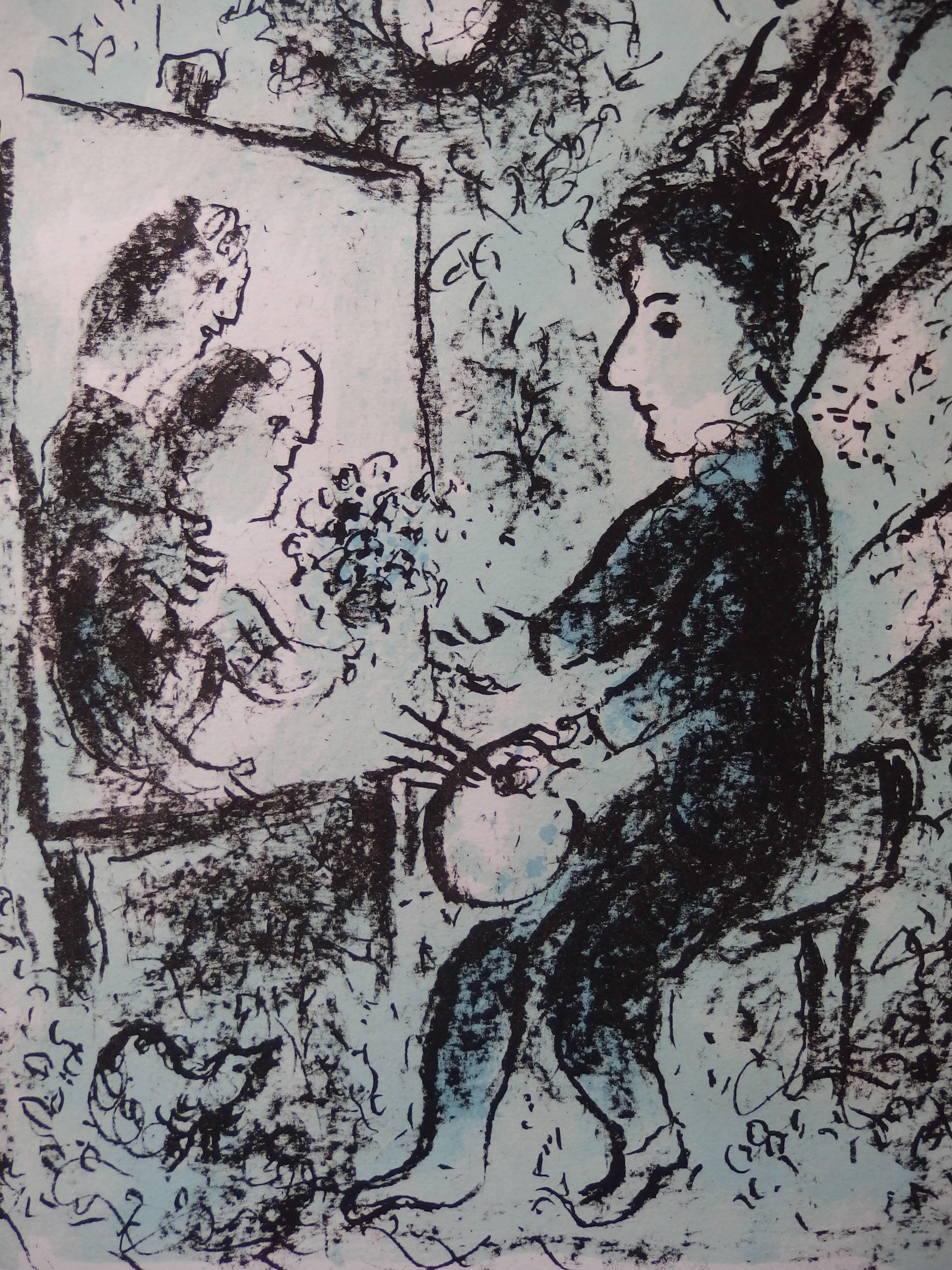 To The Other Clarity - Gray Figurative Print by Marc Chagall