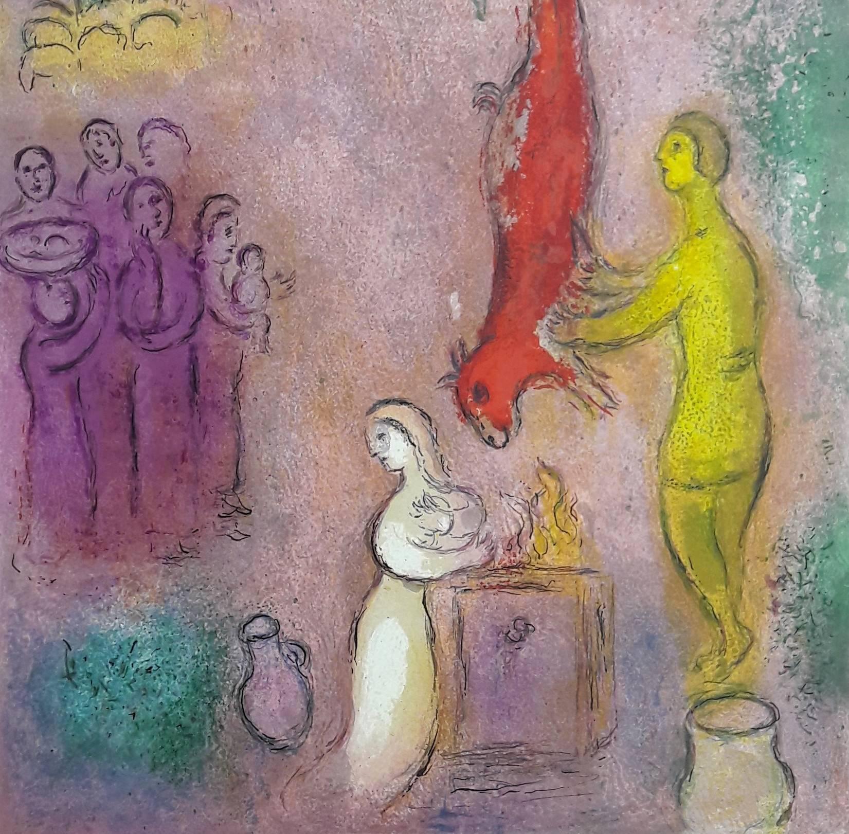Sacrifices Made To The Nymphs - Original Lithograph - 1961 - Modern Print by Marc Chagall