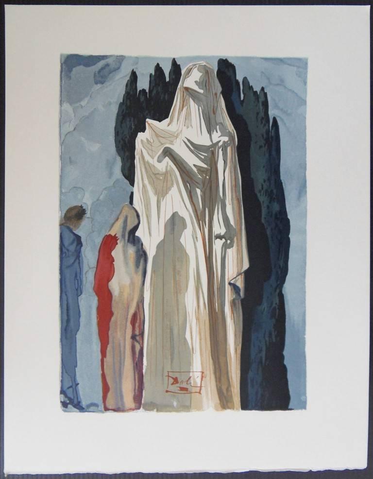 Salvador Dalí Figurative Print - Purgatory 33 - Dante purified - Woodcut - 1963