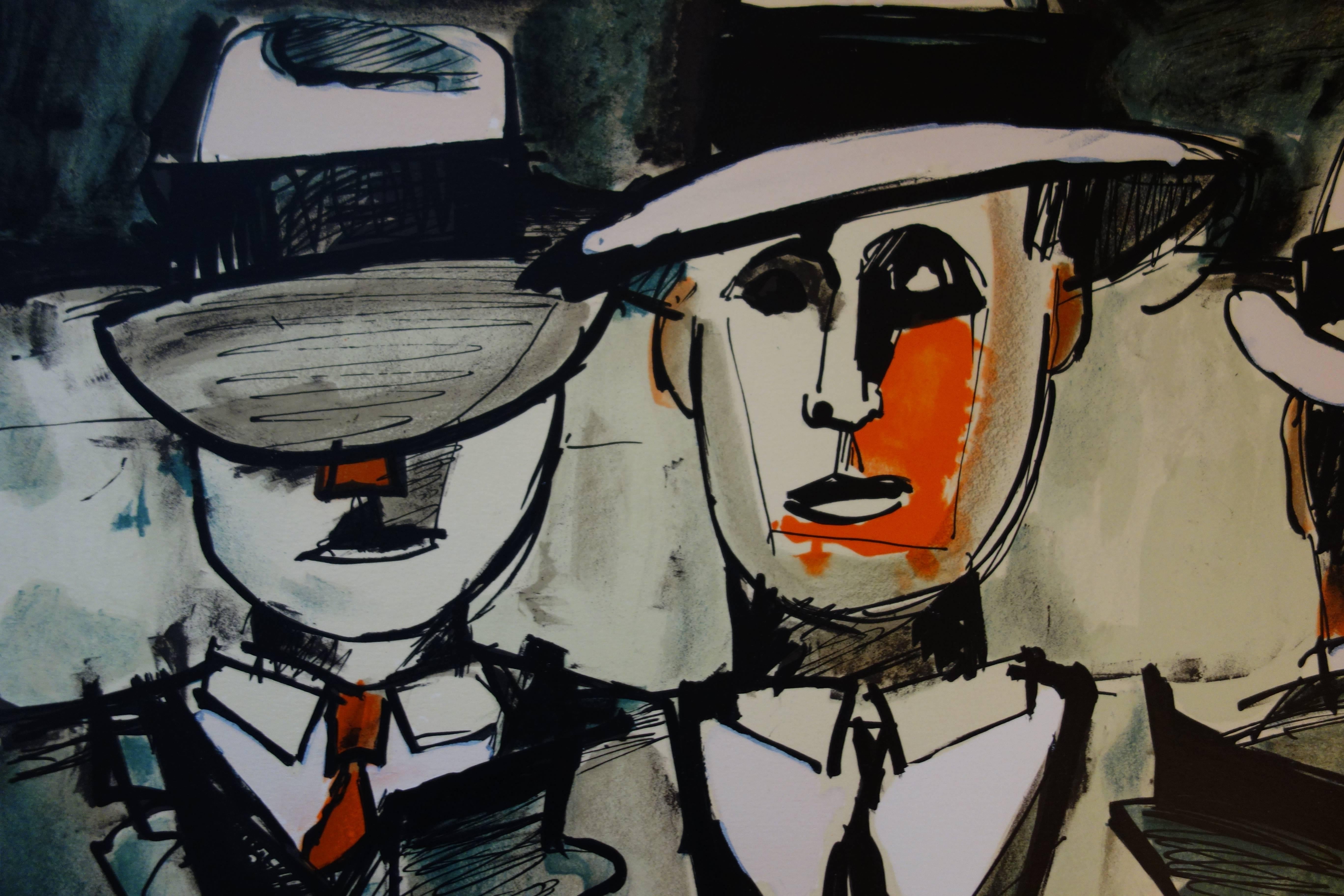 Three American Gangsters - Original handsigned lithograph - 100 copies For Sale 1