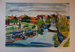 Small Village in Camargue - Original Handsigned lithograph