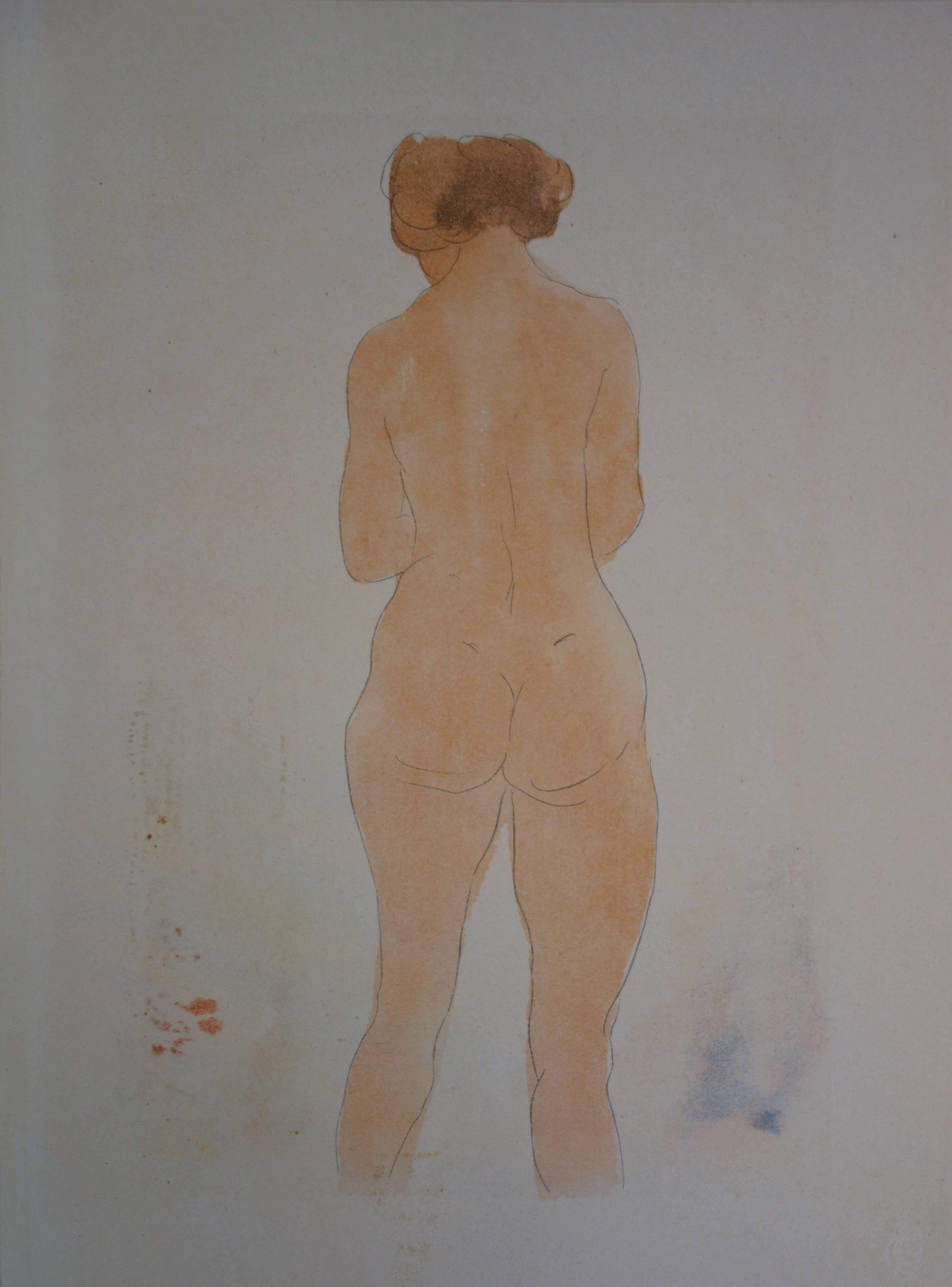 Auguste Rodin Nude Print - Young lady (1920) - stencil