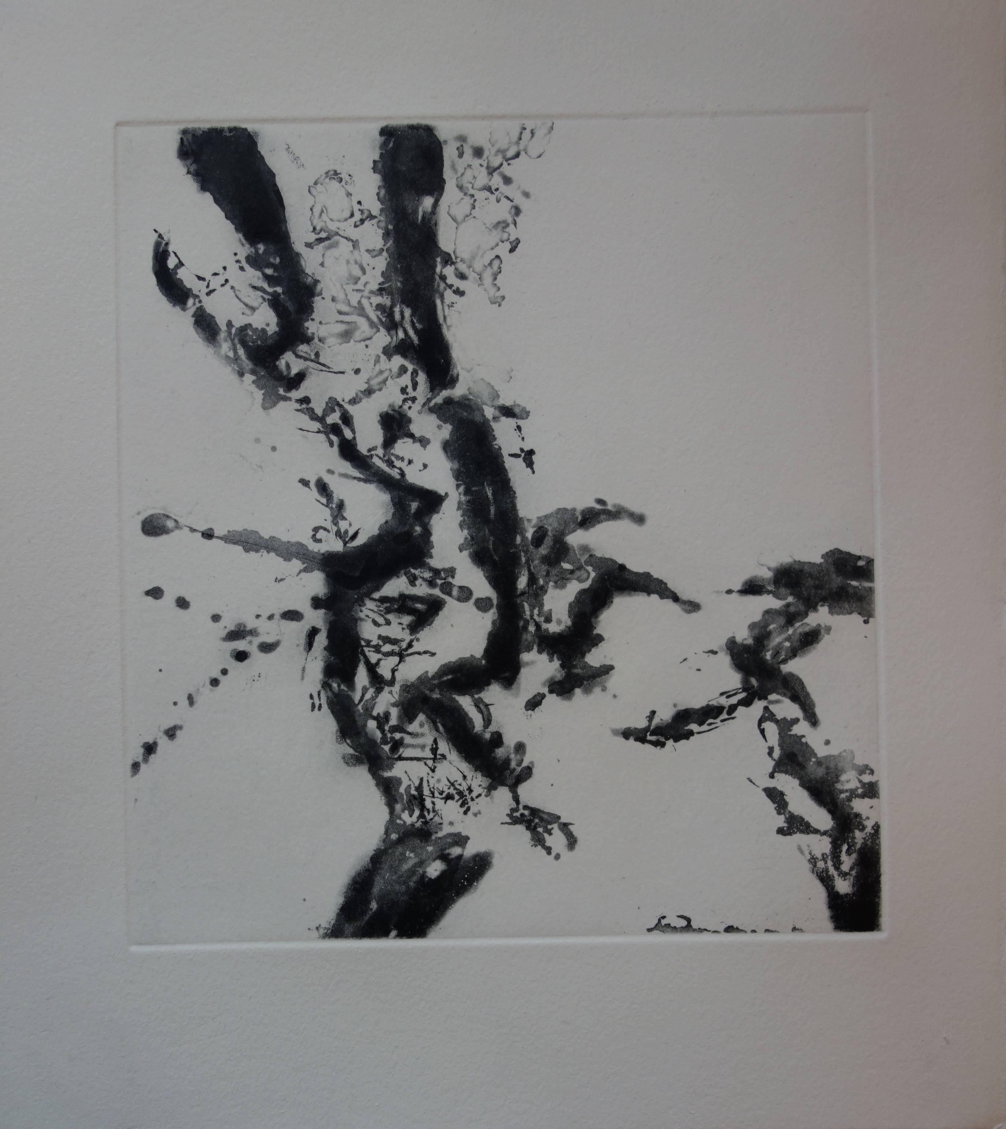Zao Wou-Ki Abstract Print - Abstract Composition - Original etching and aquatint - 130 copies