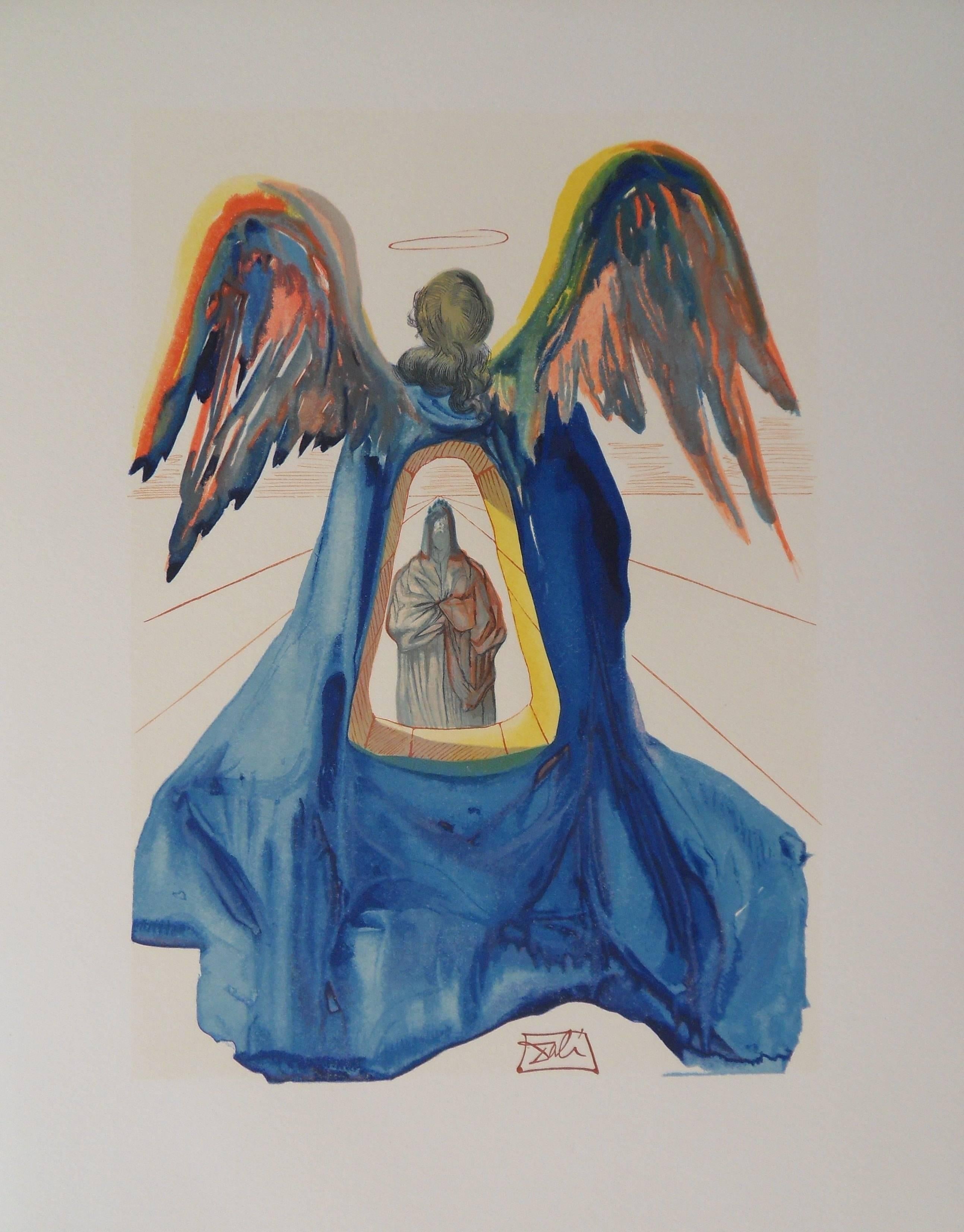 Salvador Dalí Figurative Print - Purgatory 33 - Dante purified - Original signed woodcut - 1963