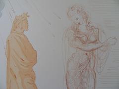 Hell 2 - Virgil consoles Dante - Original signed woodcut - 1963