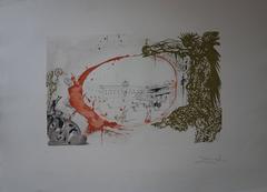 Vision de Paradis - Original etching, stencil and aquatint, Handsigned (1973)