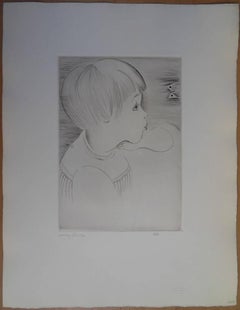 The butterfly - Original etching, Handsigned