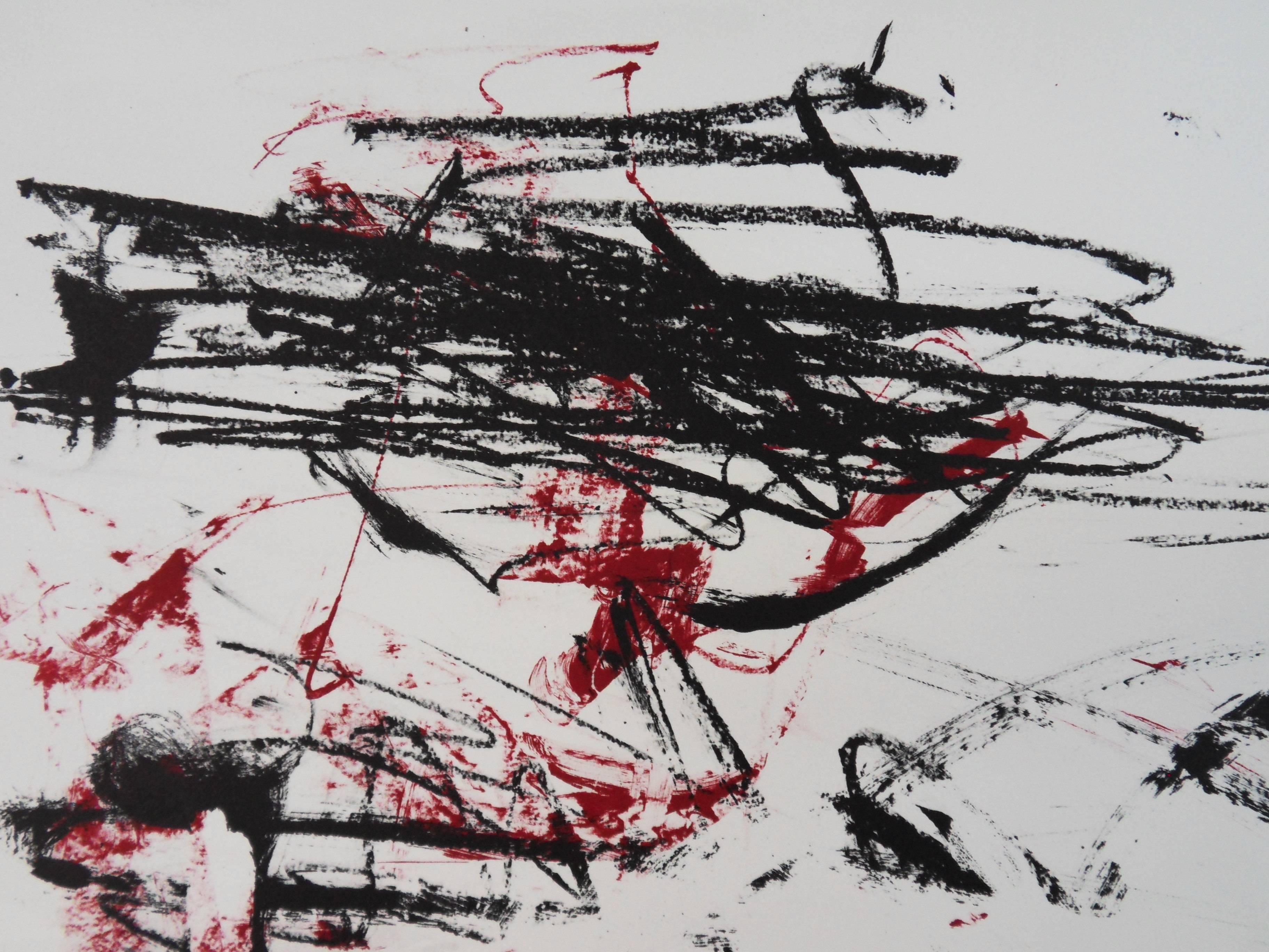 Joan MITCHELL
Trees in red (c. 1990)

Original lithograph
Pencil signed
Limited to 125 copies pencil numbered 
On  Arches Vellum 76 x 56 cm (c. 22x30