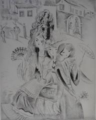 Élégants garçons - eau-forte, signée à la main