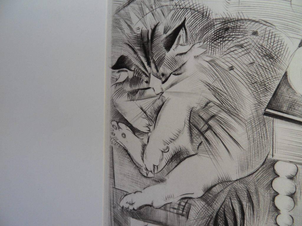 Sleeping cat - Etching, Handsigned - Modern Print by Mily Possoz