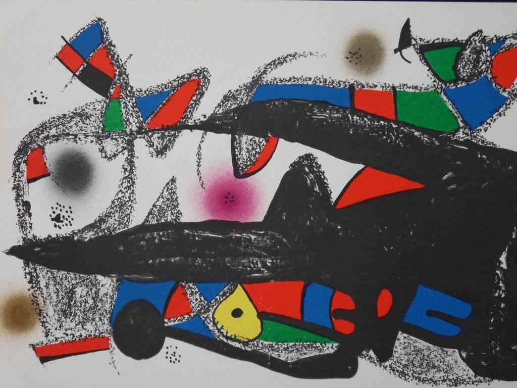 Escultor : Denmark - Original signed lithograph - 1974 - Gray Abstract Print by Joan Miró