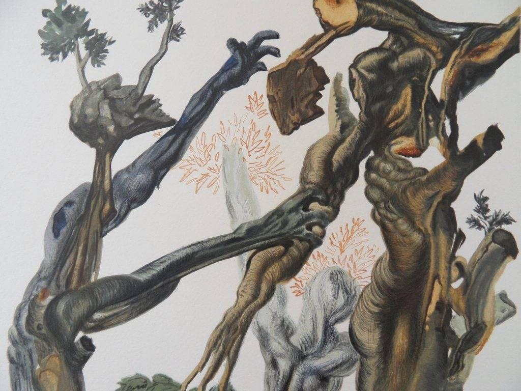 Hell 13 - The Forest of Suicides - 1963 - Surrealist Print by Salvador Dalí