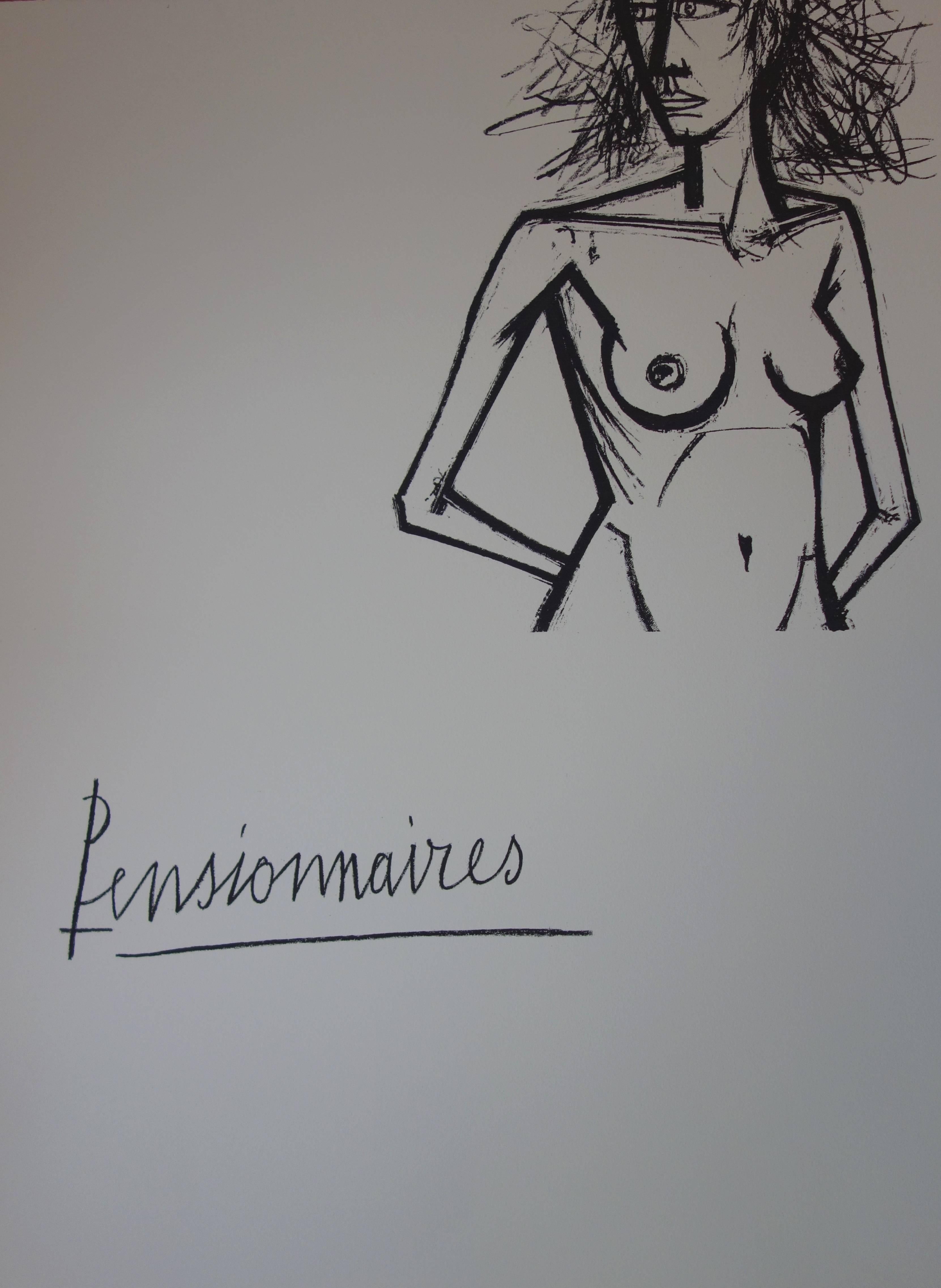 Bernard Buffet Nude Print - Women's Games : Ode en son Honneur - Original lithograph - 1970