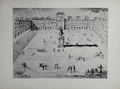 La Grande Place des Vosges - Gravure originale