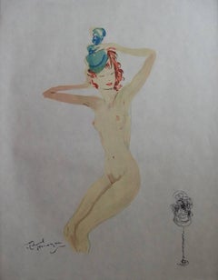 Dressed with nothing - Original signed lithograph - 1956