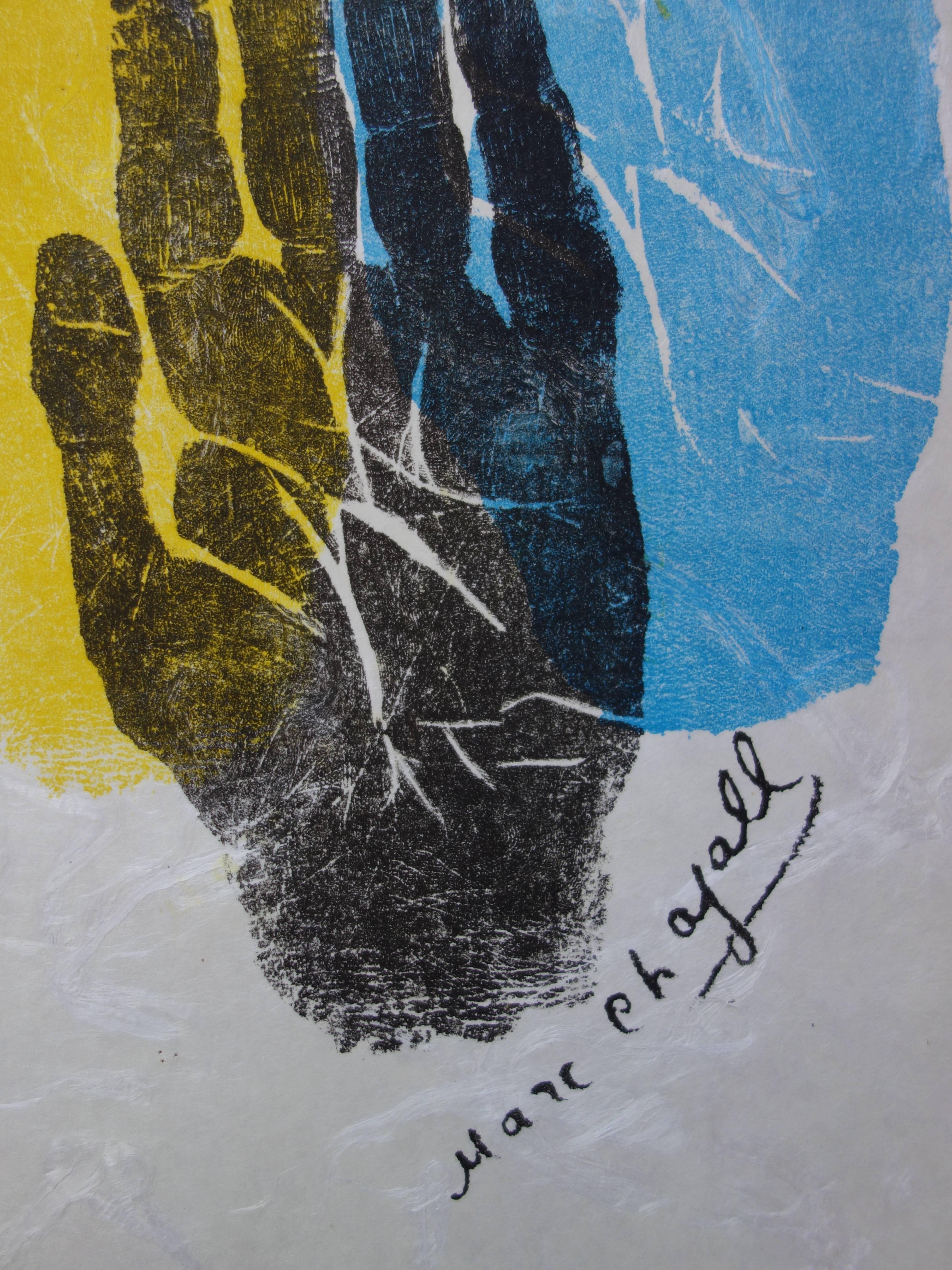 Hand of the Artist - Original lithograph - 1962 - Realist Print by Marc Chagall
