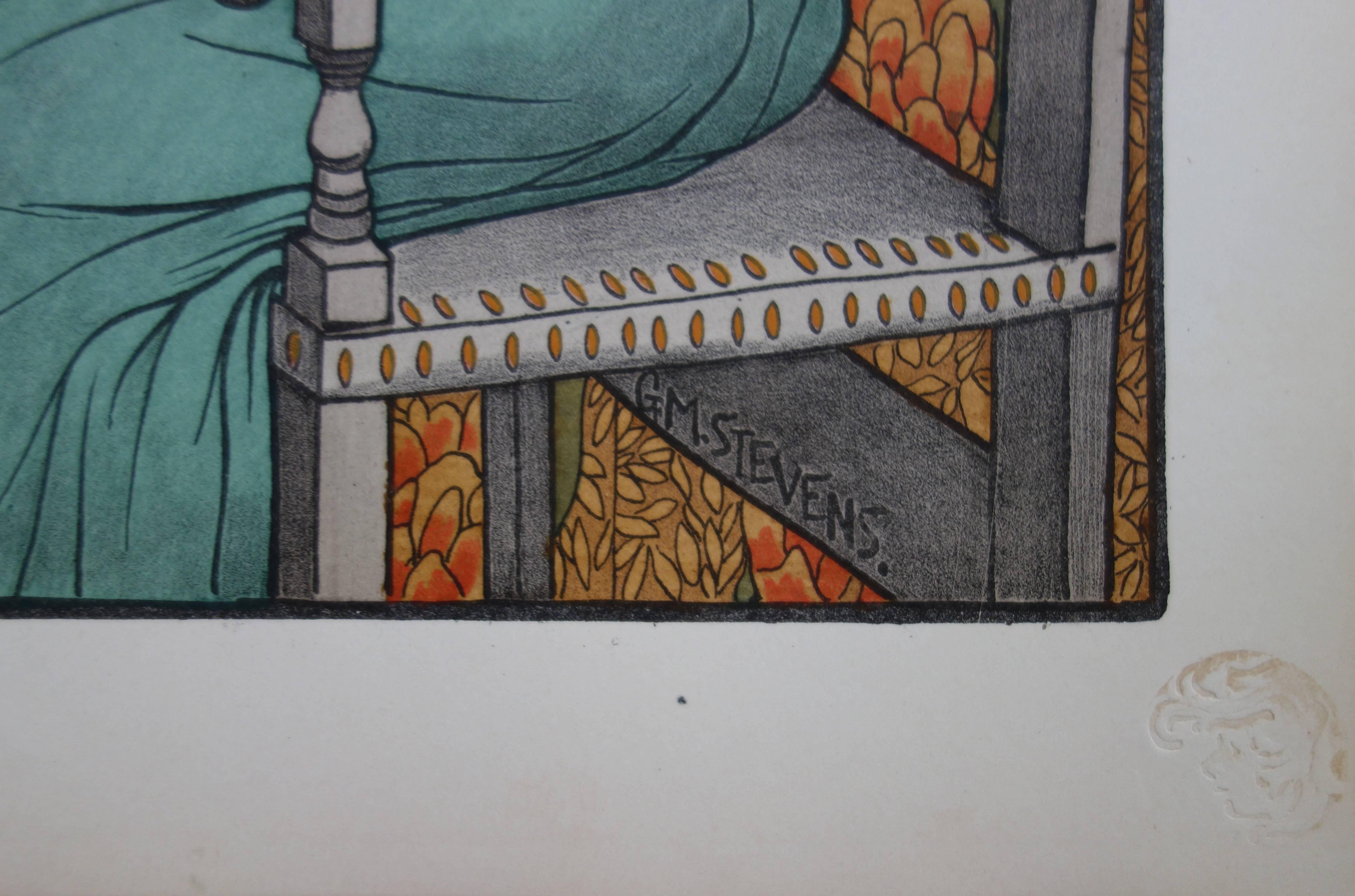 Solveig -  Litografia originale (1897/98) - Figurative Print Grigio di Gustave Max Stevens