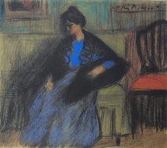Pablo PICASSO (after) : Woman with Shawl -  pochoir - 500 copies - 1963