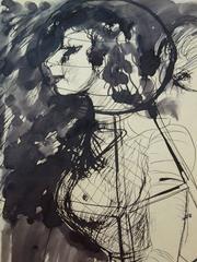 Girl in the night - Original signed drawing
