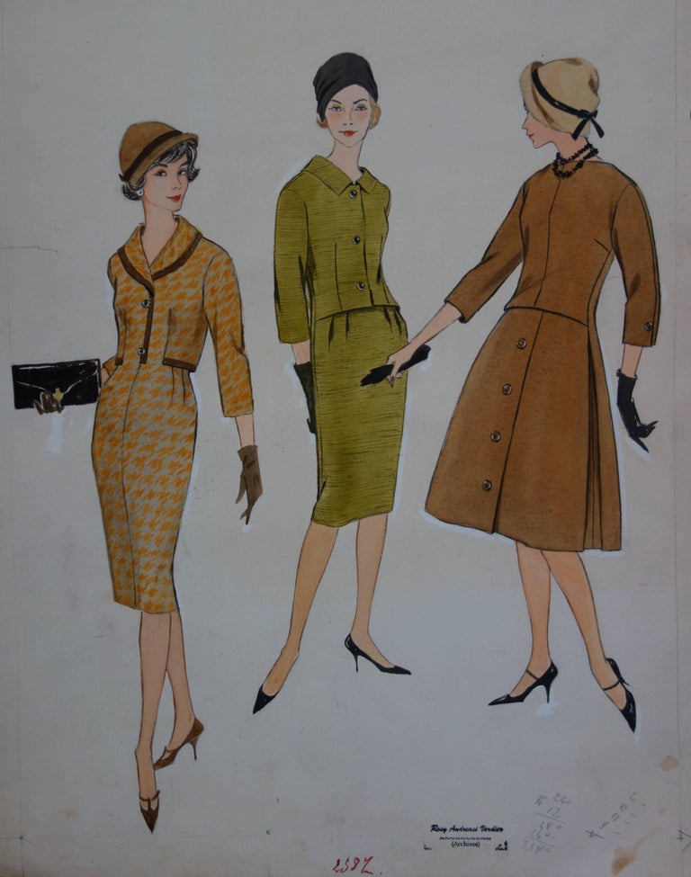Rosy Andreasi-Verdier - Mode Drawing : Fall Elegant Dresses - Original  watercolor and Gouache drawing For Sale at 1stDibs | elegant dress drawing,  elegant drawing, gouache clothing
