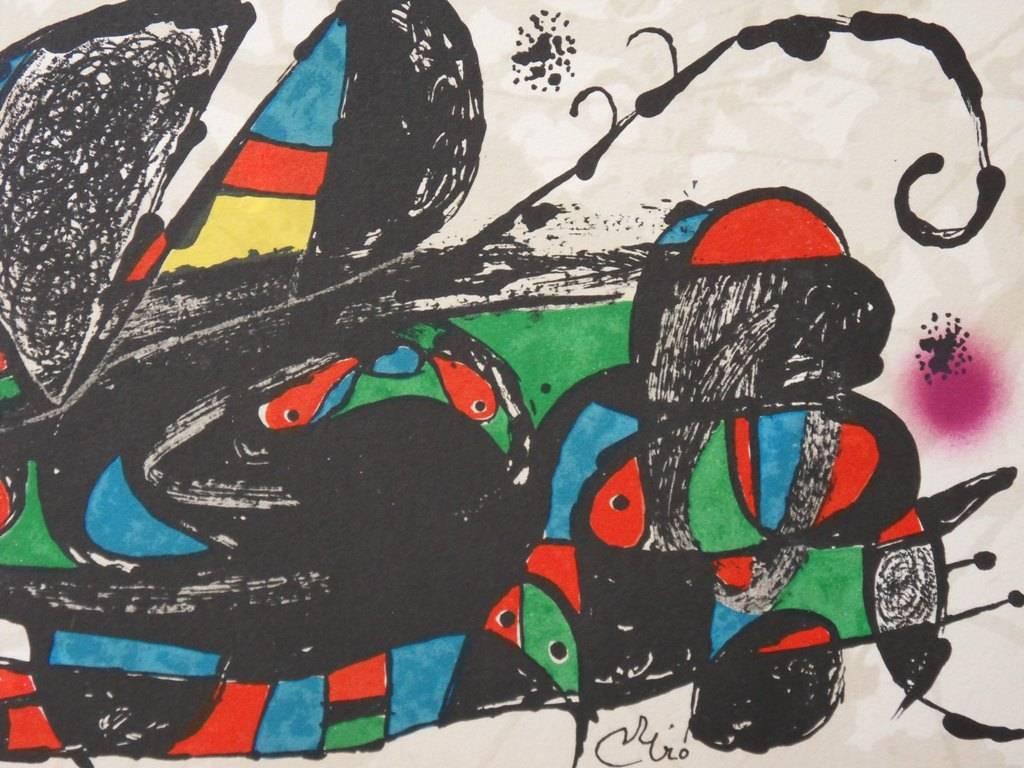 Escultor : Persia - Original lithograph - 1974 - Black Abstract Print by Joan Miró
