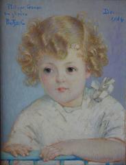 Blond Hair Boy - Original signed oil on canvas - 1934