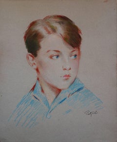 Blue Eyes Boy - Original Signed Charcoals Drawing