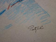 Ragazzo dagli occhi azzurri - Disegno originale a carboncino firmato